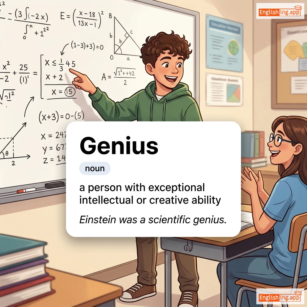 Genius definition card — visual illustration of the meaning