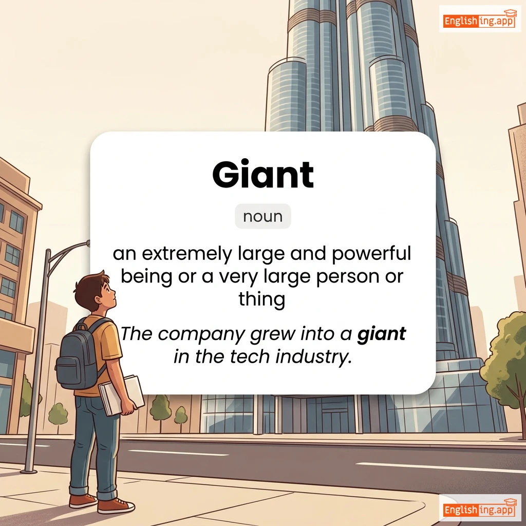 Giant definition card — visual illustration of the meaning