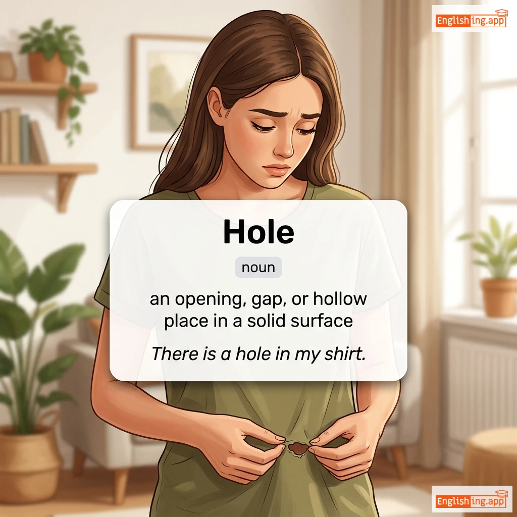 Hole definition card — visual illustration of the meaning