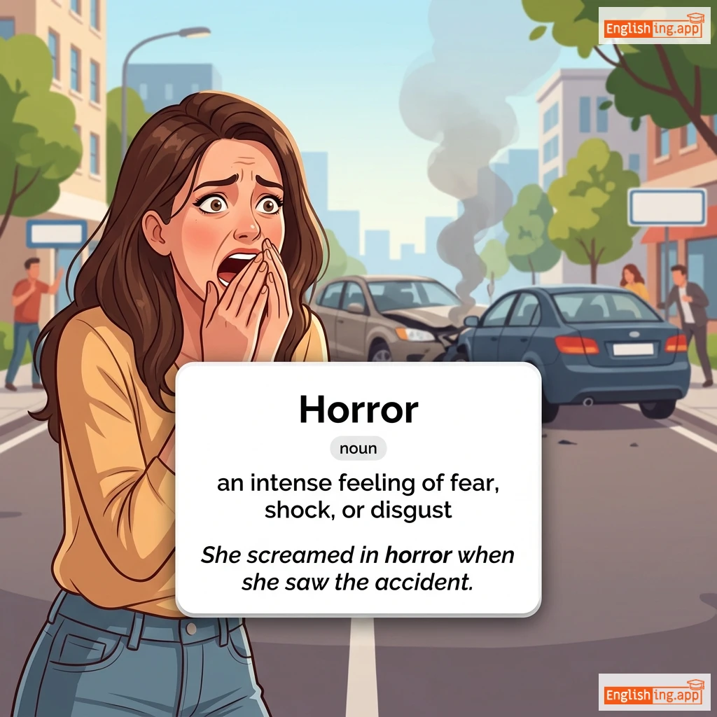 Horror definition card — visual illustration of the meaning