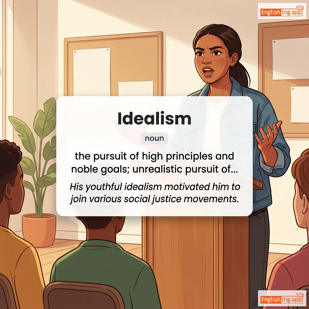 Idealism definition card — visual illustration of the meaning