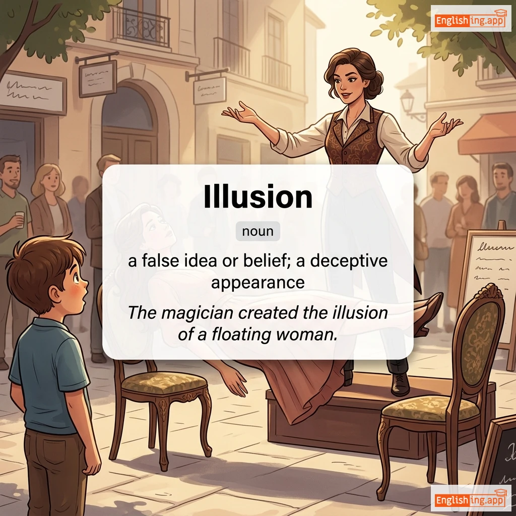 Illusion definition card — visual illustration of the meaning