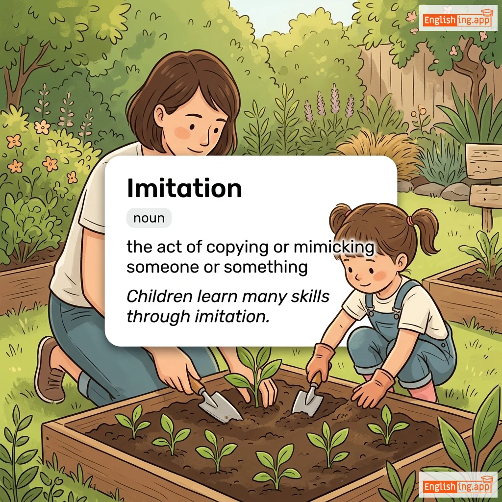 Imitation definition card — visual illustration of the meaning