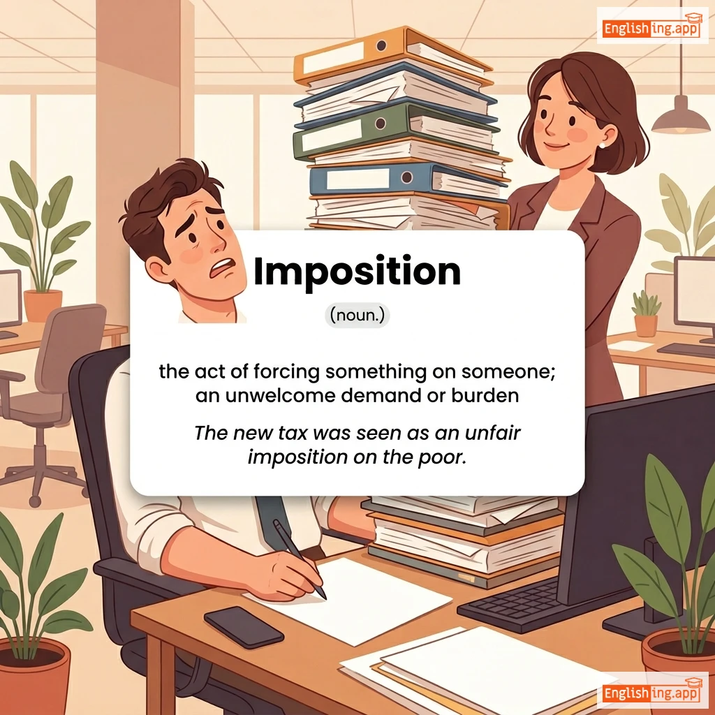 Imposition definition card — visual illustration of the meaning