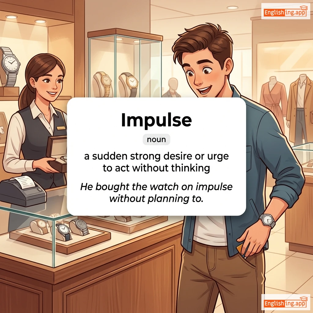 Impulse definition card — visual illustration of the meaning