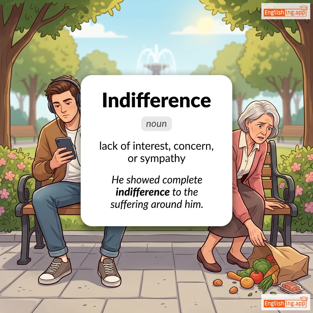 Indifference definition card — visual illustration of the meaning