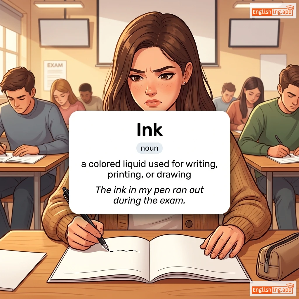 Ink definition card — visual illustration of the meaning