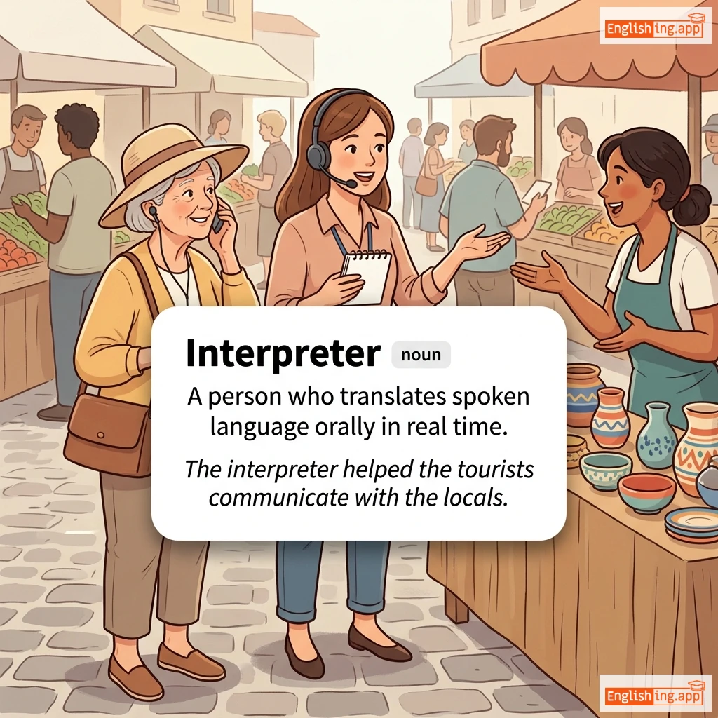 Interpreter definition card — visual illustration of the meaning