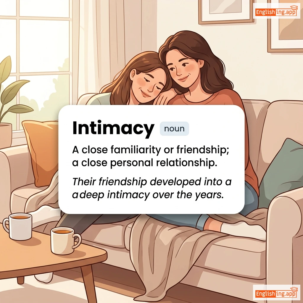 Intimacy definition card — visual illustration of the meaning