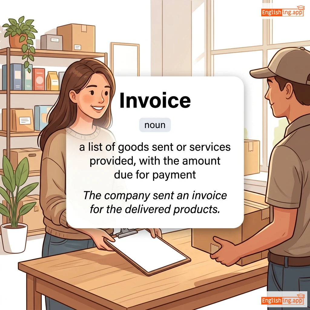 Invoice definition card — visual illustration of the meaning