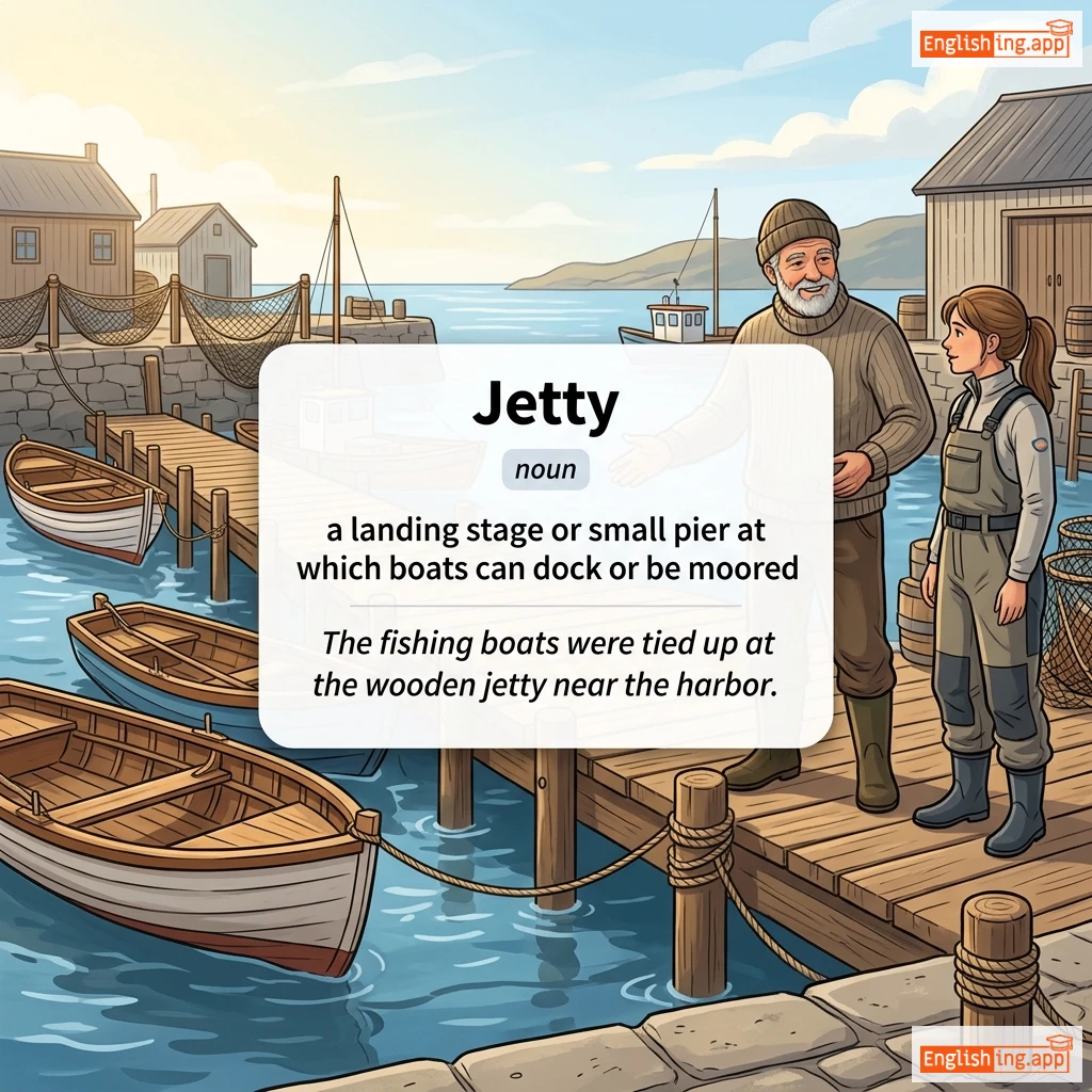Jetty definition card — visual illustration of the meaning