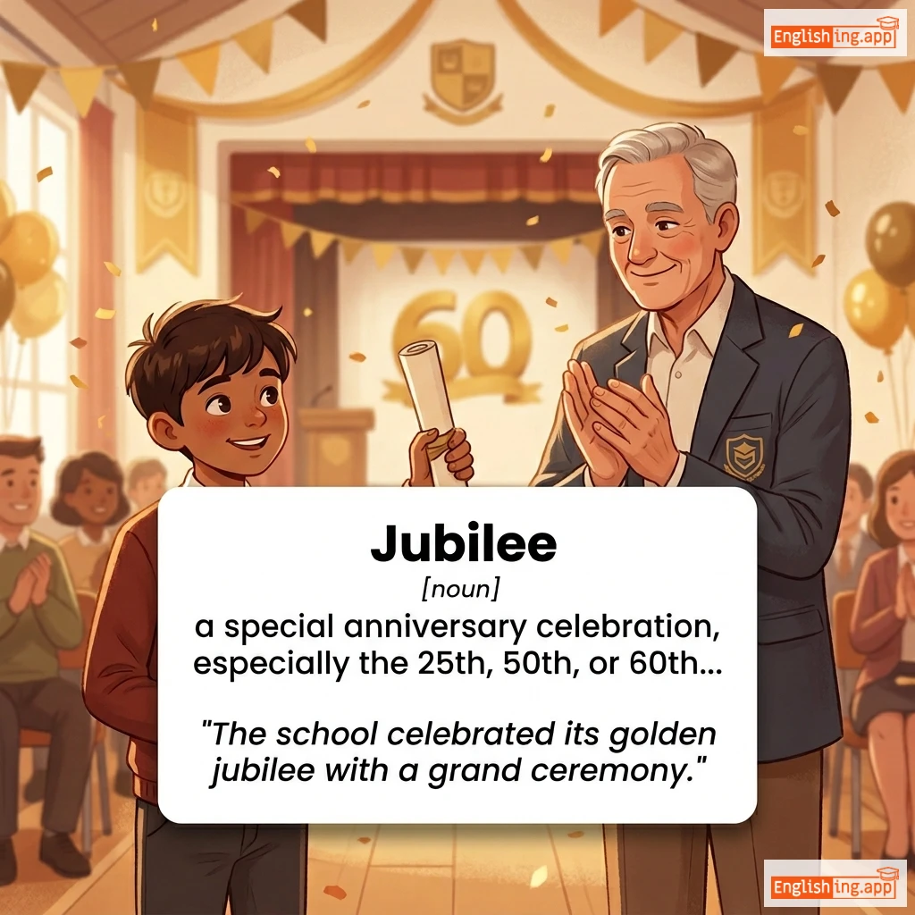 Jubilee definition card — visual illustration of the meaning