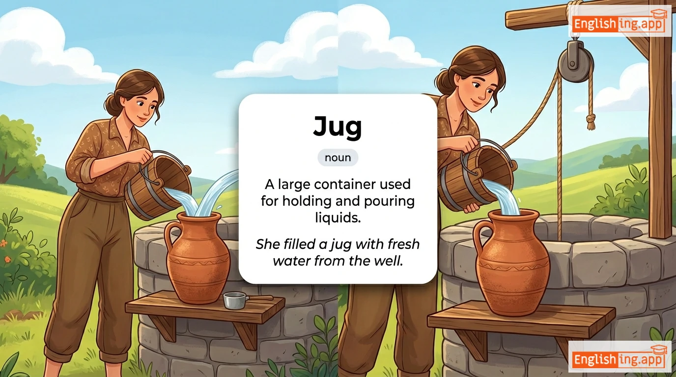 Jug definition card — visual illustration of the meaning