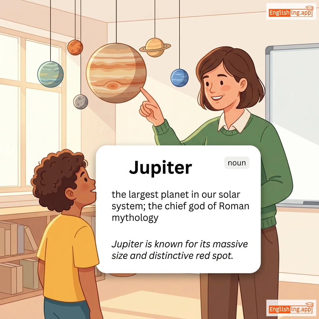 Jupiter definition card — visual illustration of the meaning
