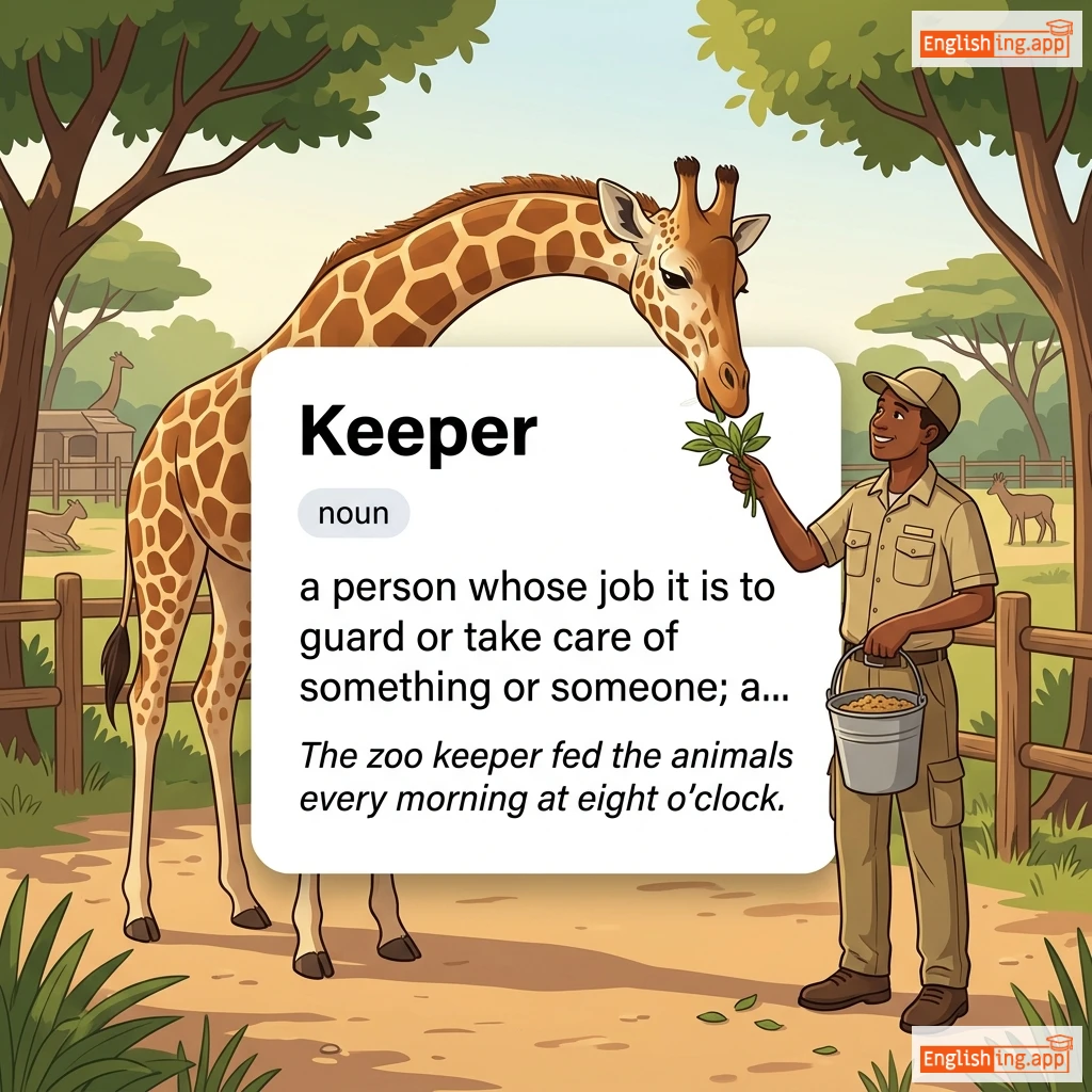 Keeper definition card — visual illustration of the meaning
