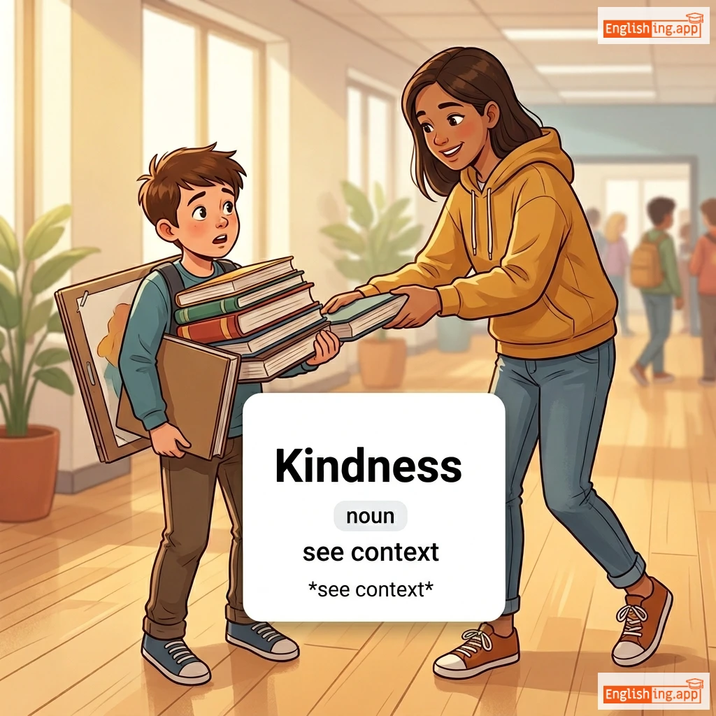 Kindness definition card — visual illustration of the meaning