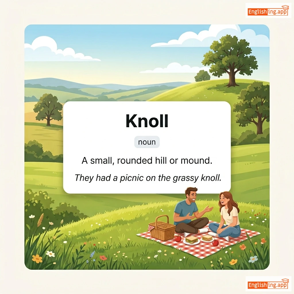 Knoll definition card — visual illustration of the meaning