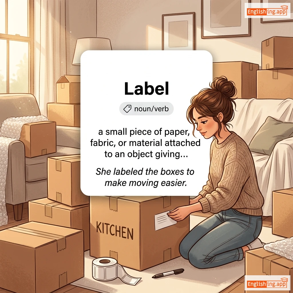 Label definition card — visual illustration of the meaning