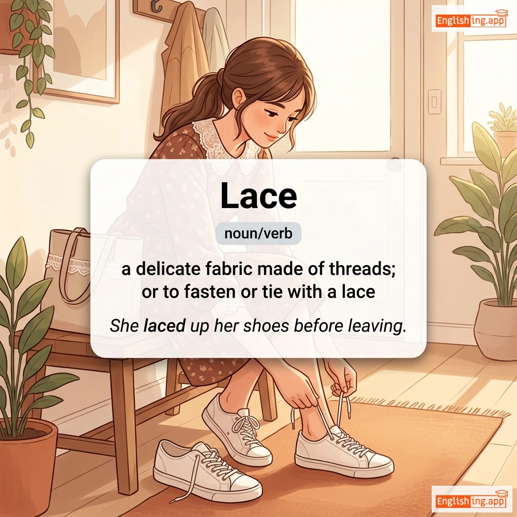 Lace definition card — visual illustration of the meaning