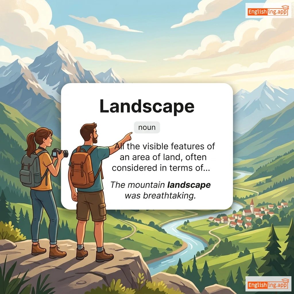 Landscape definition card — visual illustration of the meaning