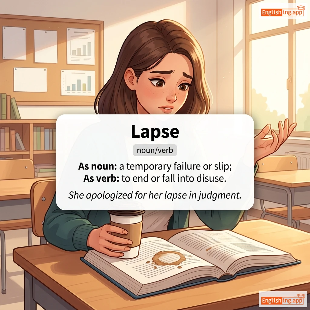 Lapse definition card — visual illustration of the meaning