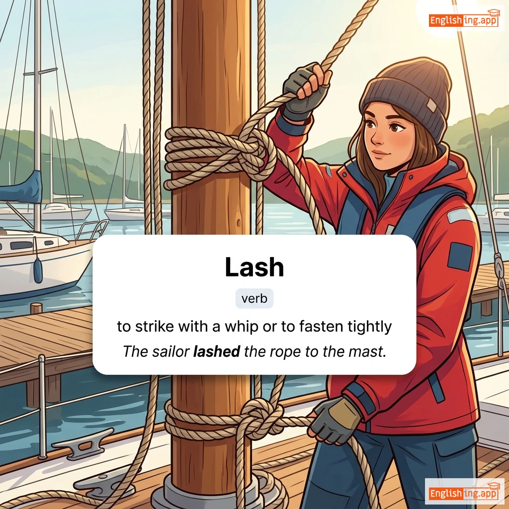 Lash definition card — visual illustration of the meaning