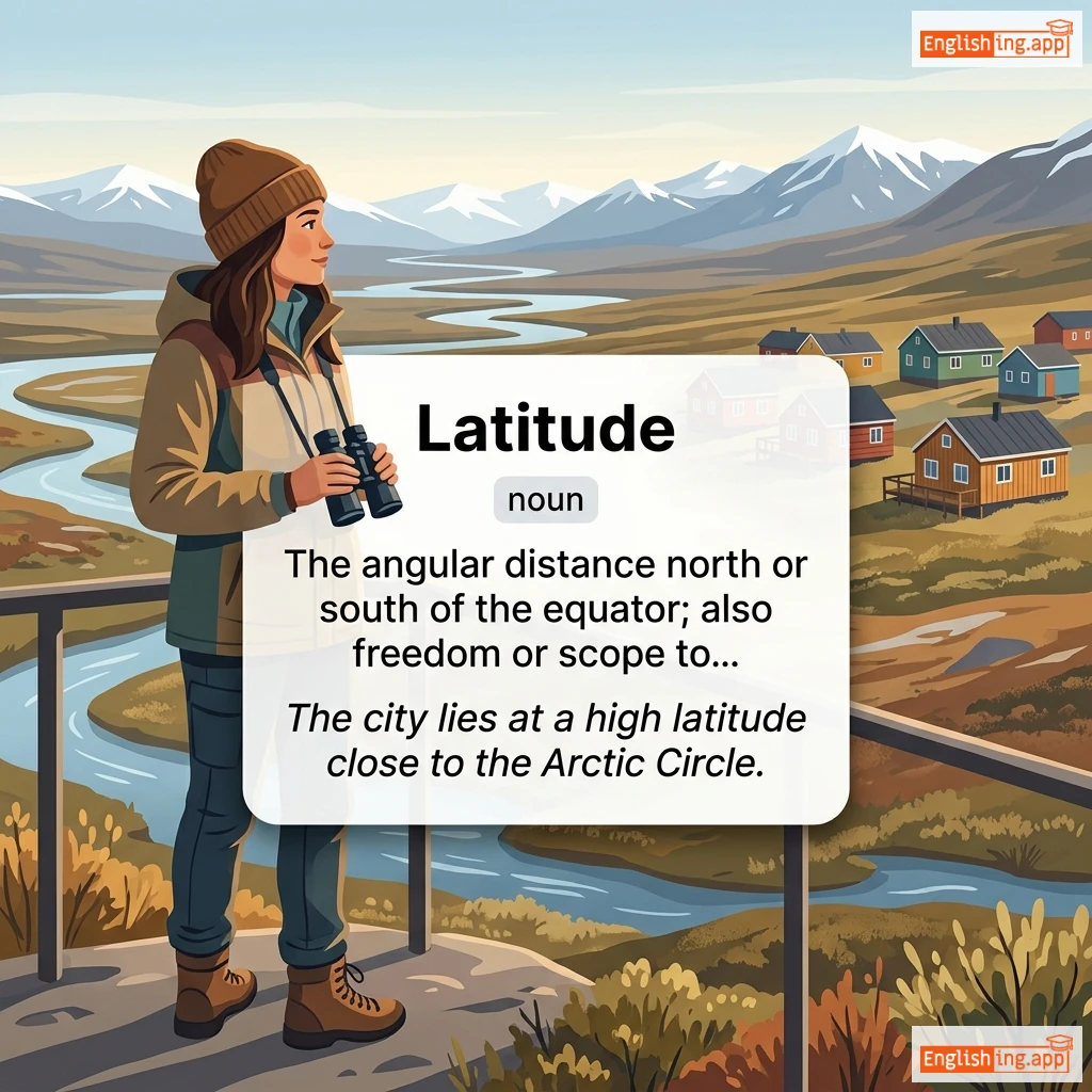 Latitude definition card — visual illustration of the meaning