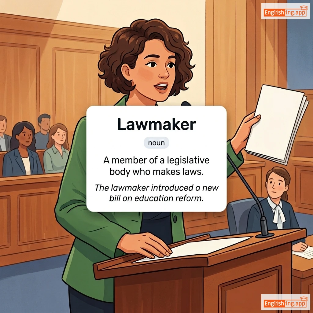 Lawmaker definition card — visual illustration of the meaning