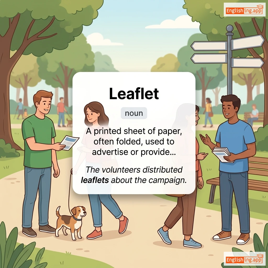 Leaflet definition card — visual illustration of the meaning