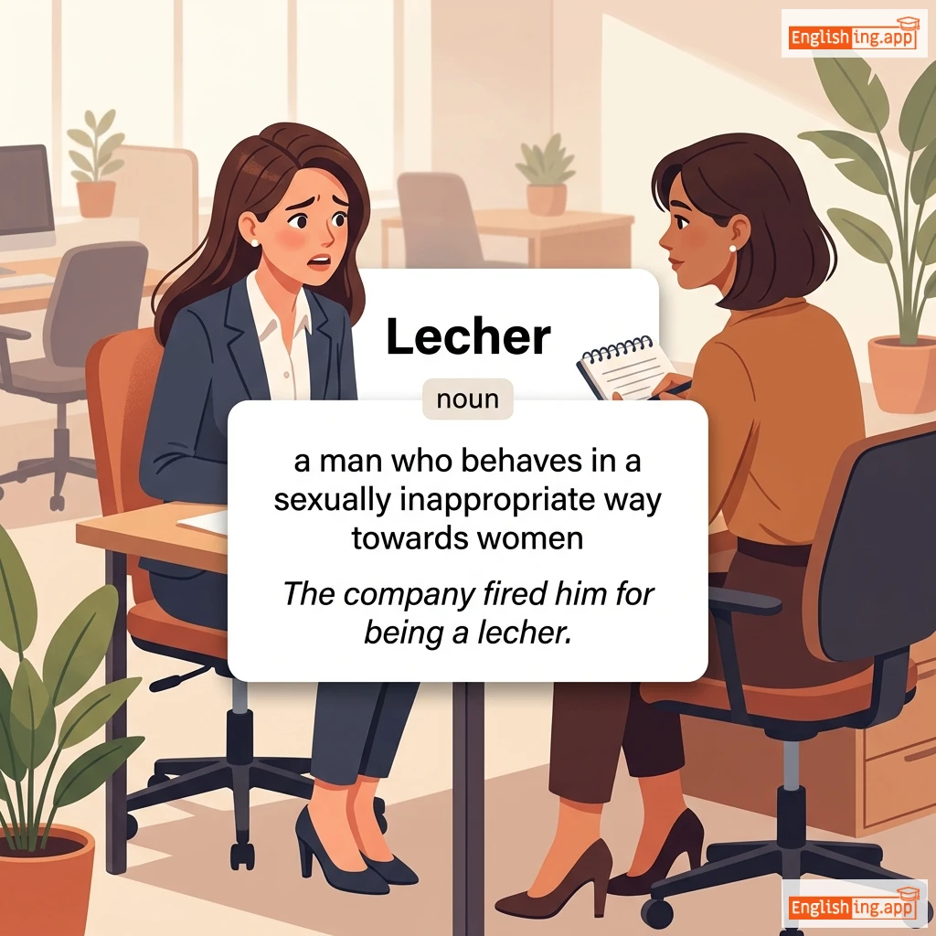 Lecher definition card — visual illustration of the meaning