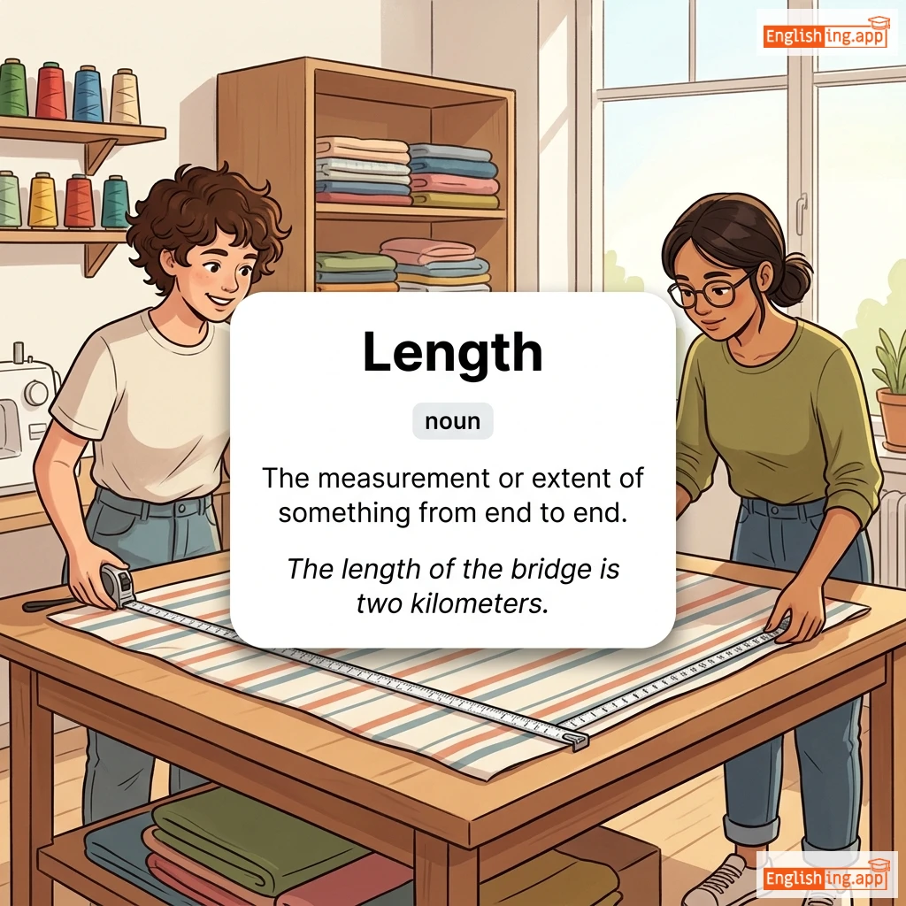 Length definition card — visual illustration of the meaning