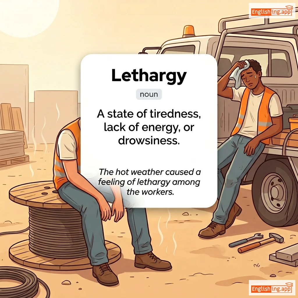 Lethargy definition card — visual illustration of the meaning
