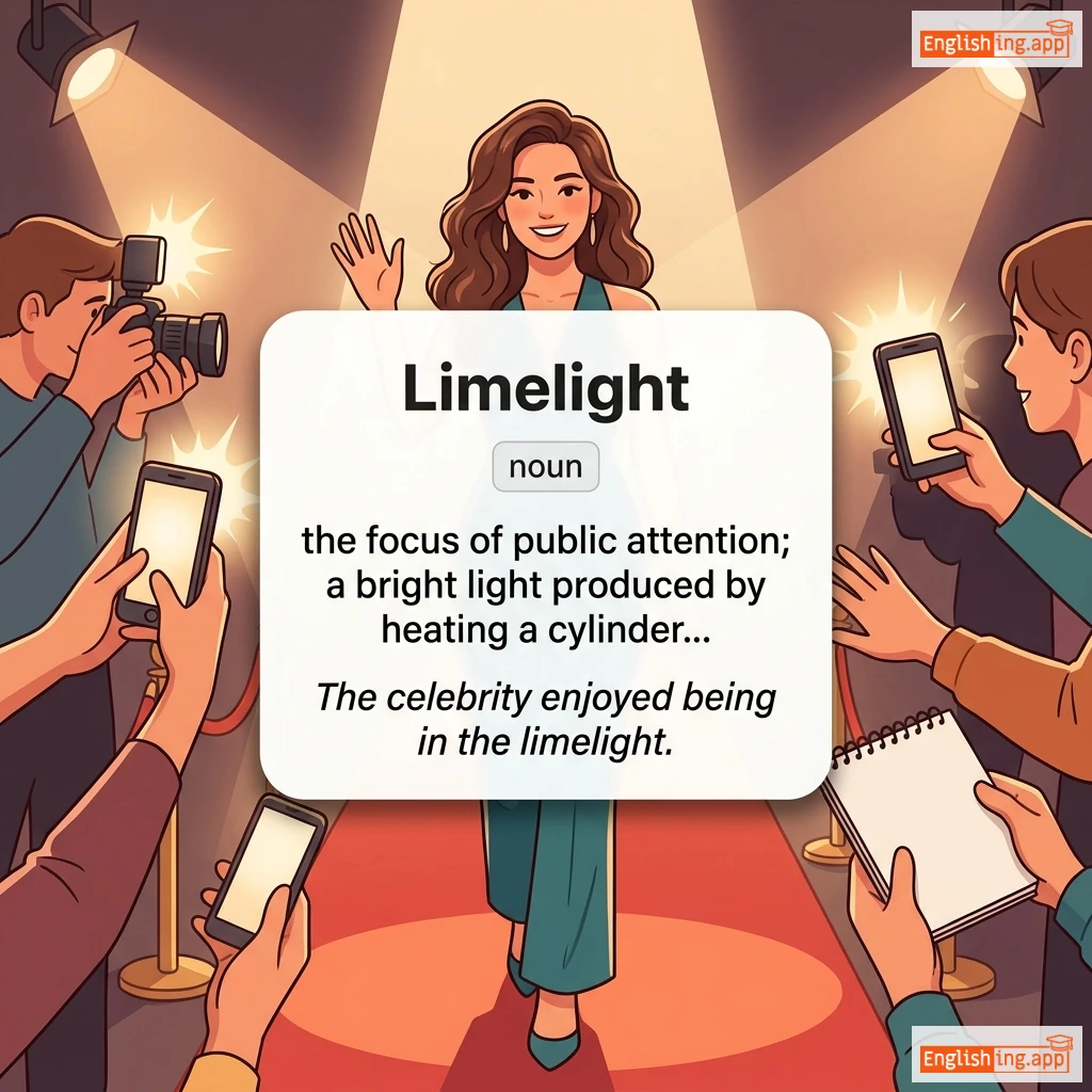 Limelight definition card — visual illustration of the meaning