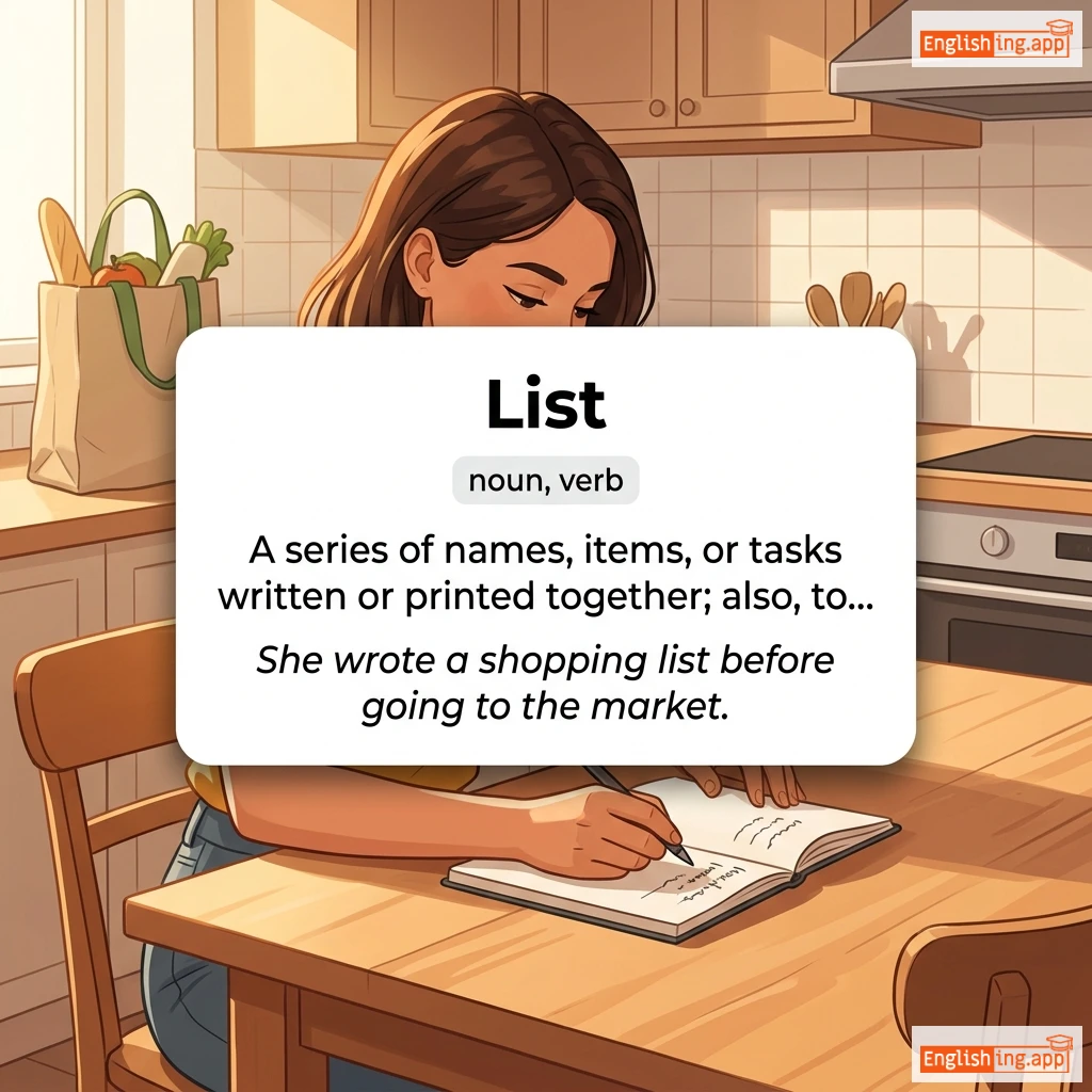 List definition card — visual illustration of the meaning