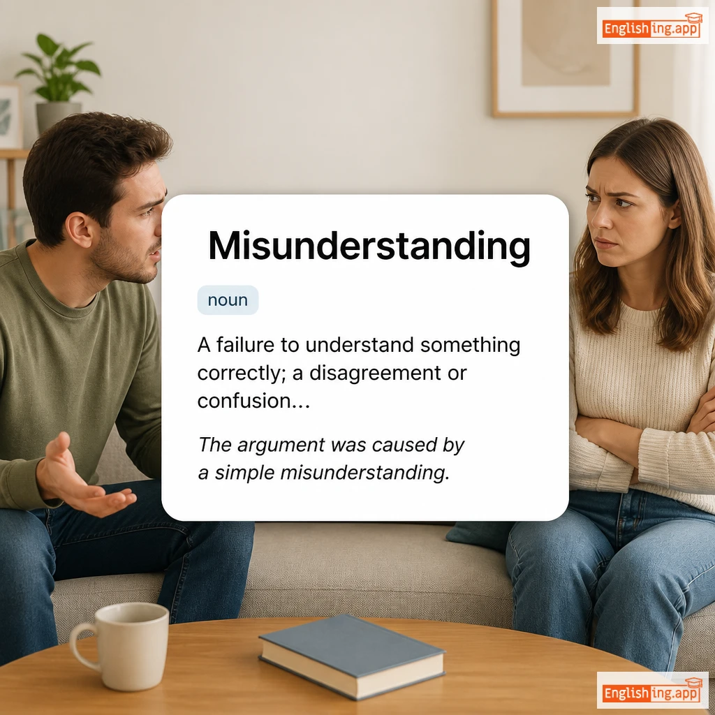Misunderstanding definition card — visual illustration of the meaning