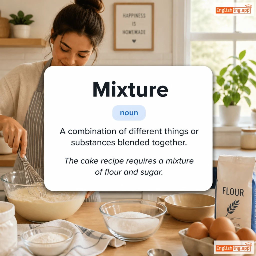 Mixture definition card — visual illustration of the meaning