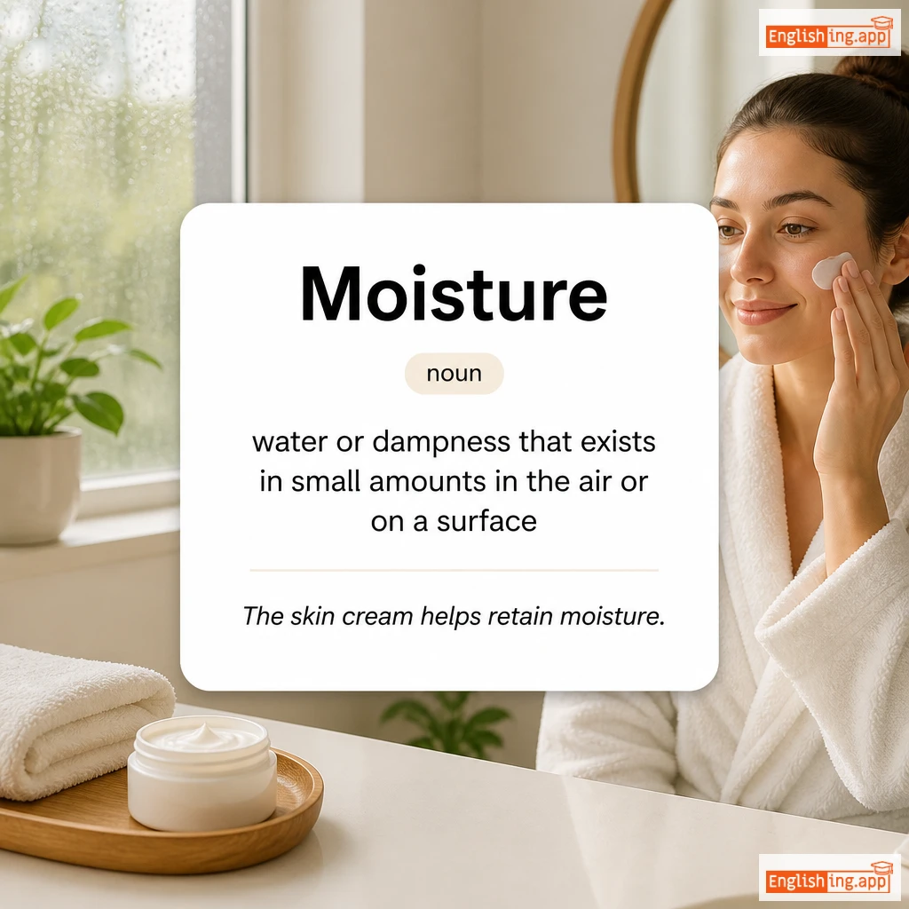 Moisture definition card — visual illustration of the meaning
