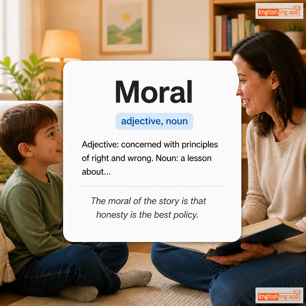 Moral definition card — visual illustration of the meaning