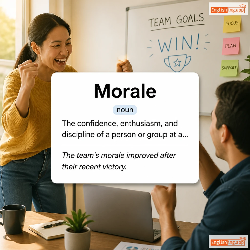 Morale definition card — visual illustration of the meaning