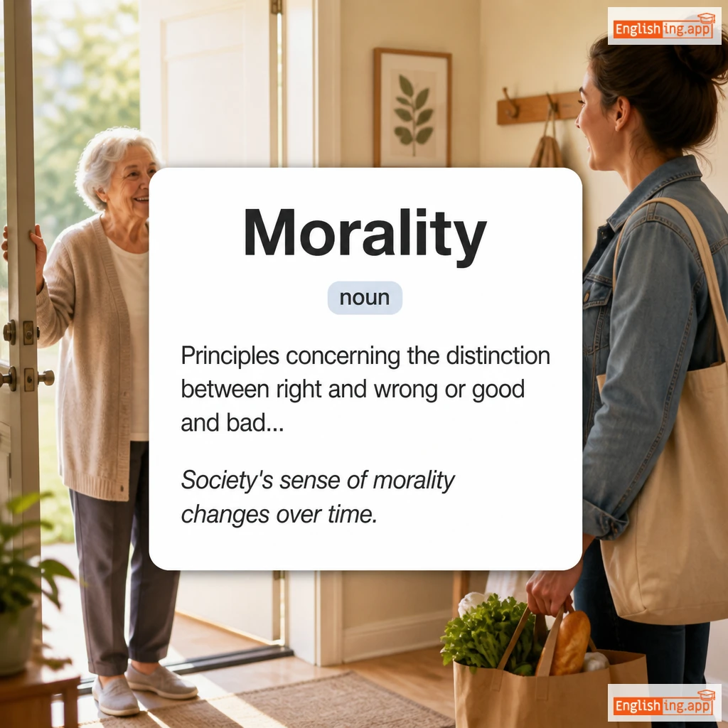 Morality definition card — visual illustration of the meaning