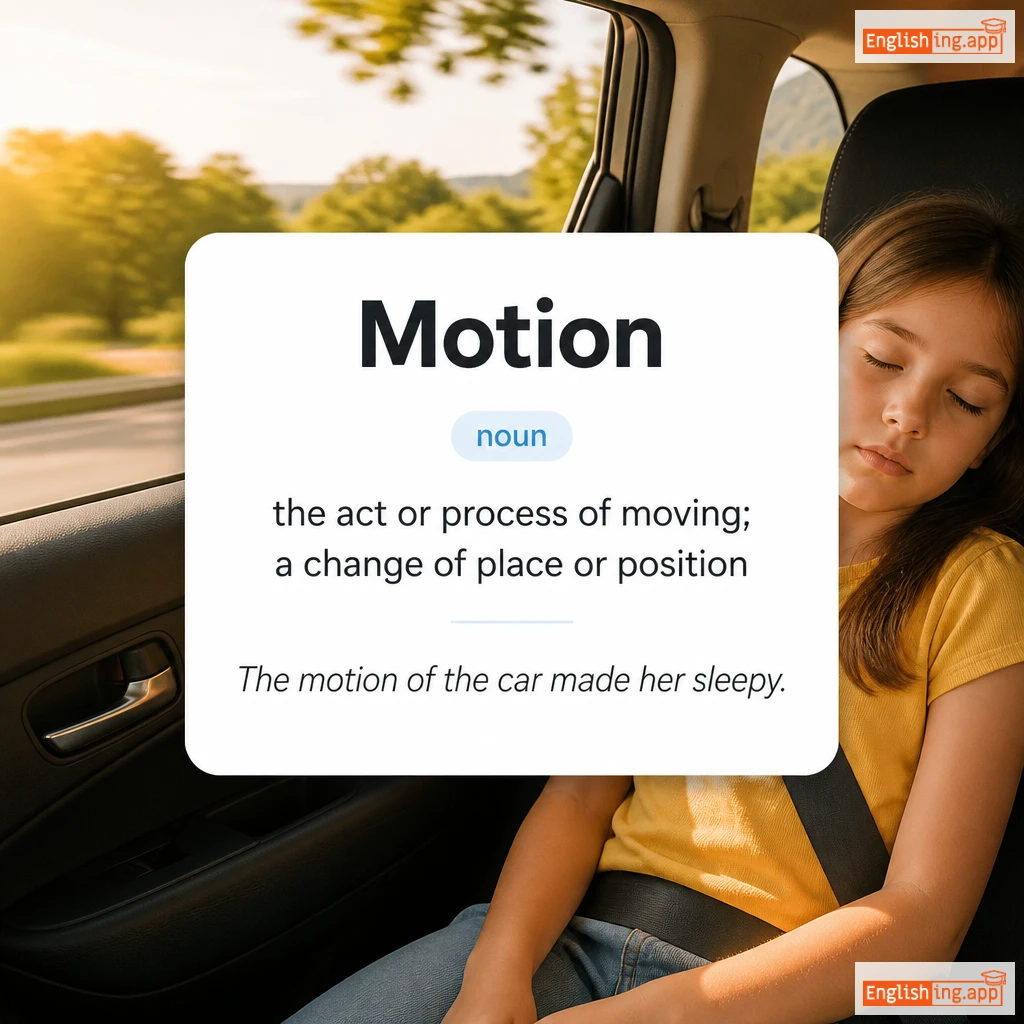 Motion definition card — visual illustration of the meaning