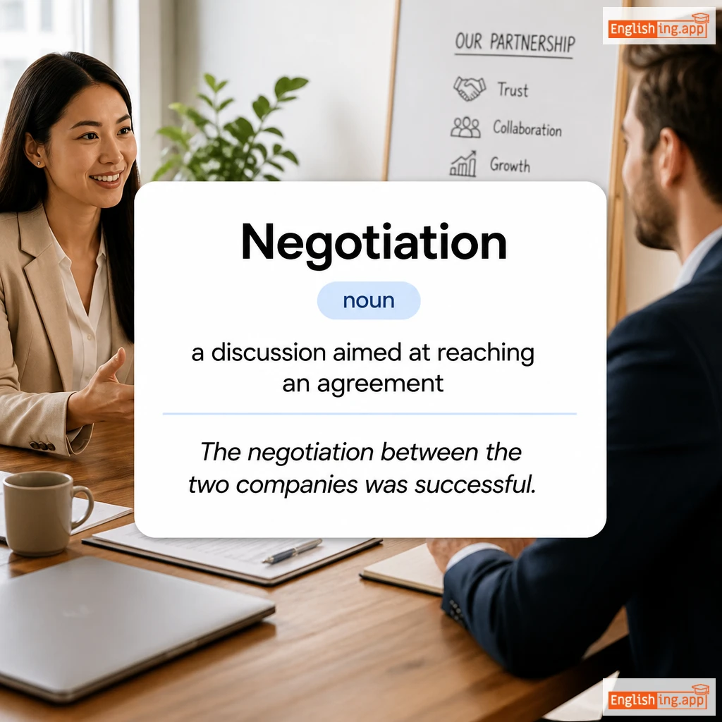 Negotiation definition card — visual illustration of the meaning