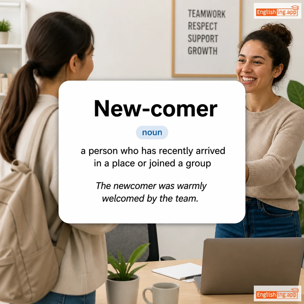 New-comer definition card — visual illustration of the meaning