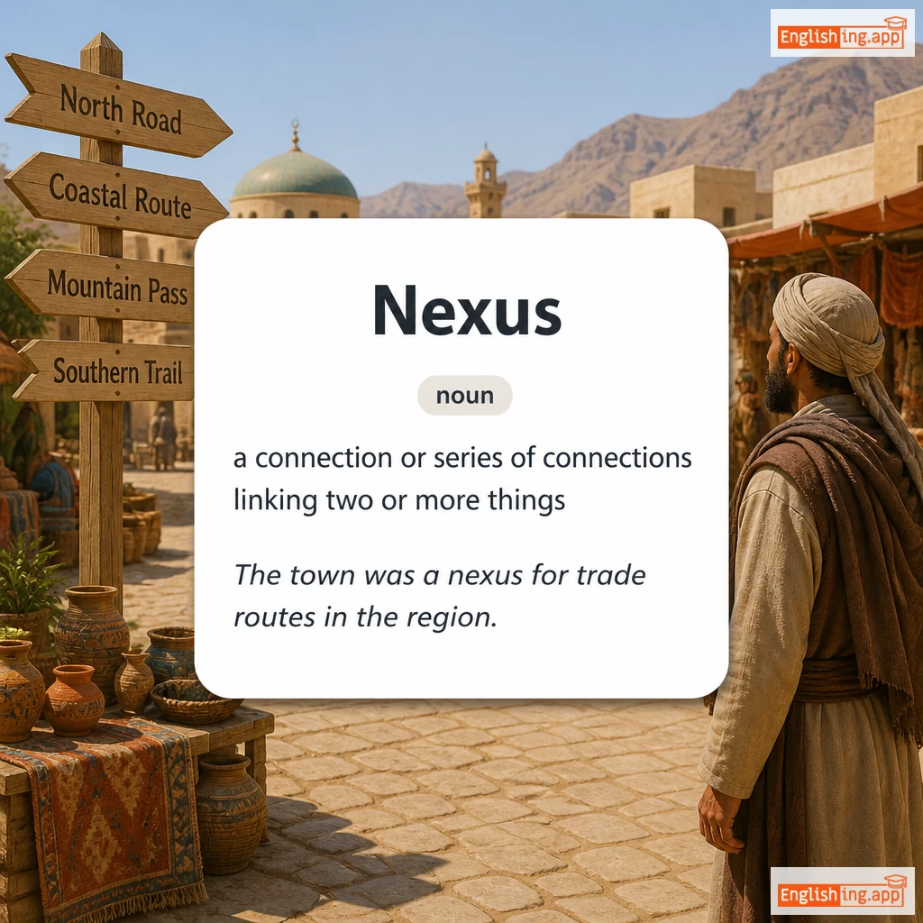 Nexus definition card — visual illustration of the meaning
