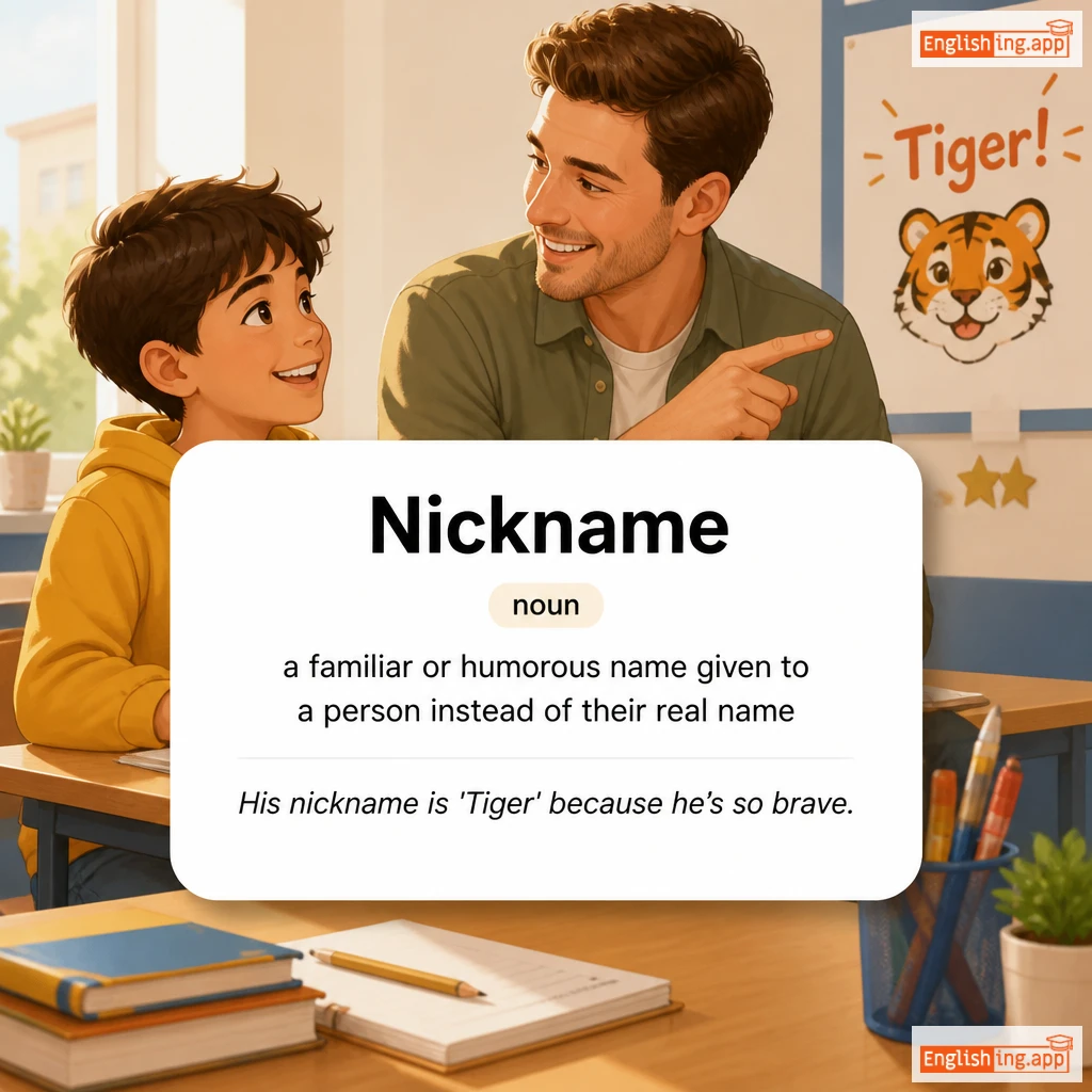 Nickname definition card — visual illustration of the meaning