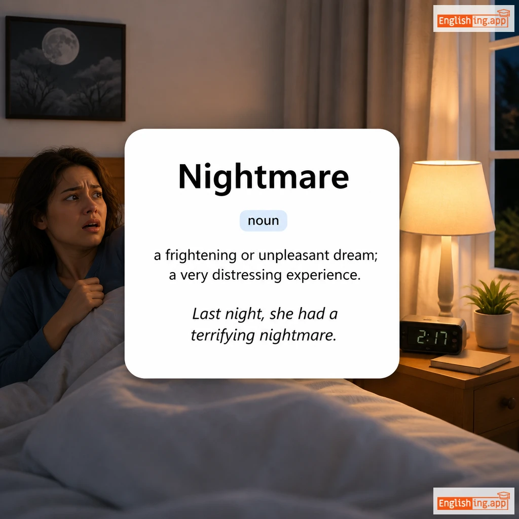 Nightmare definition card — visual illustration of the meaning