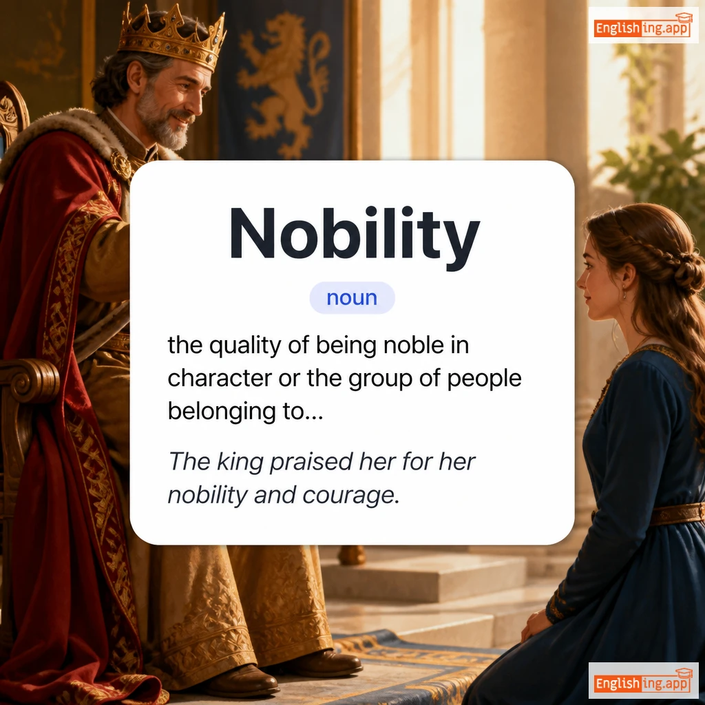 Nobility definition card — visual illustration of the meaning