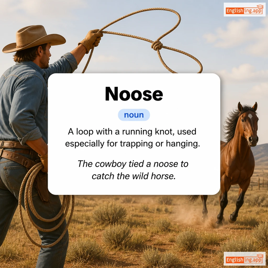 Noose definition card — visual illustration of the meaning