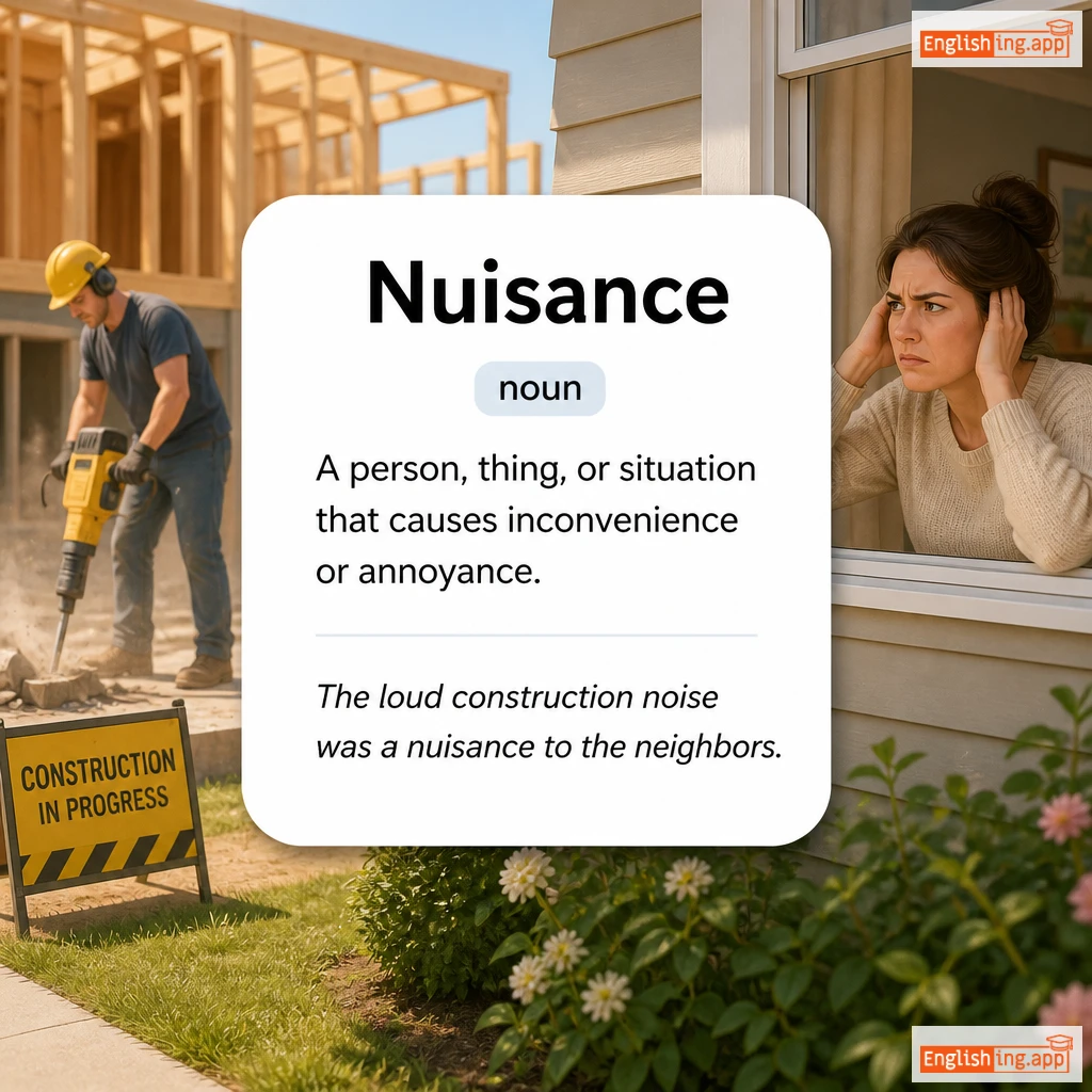 Nuisance definition card — visual illustration of the meaning