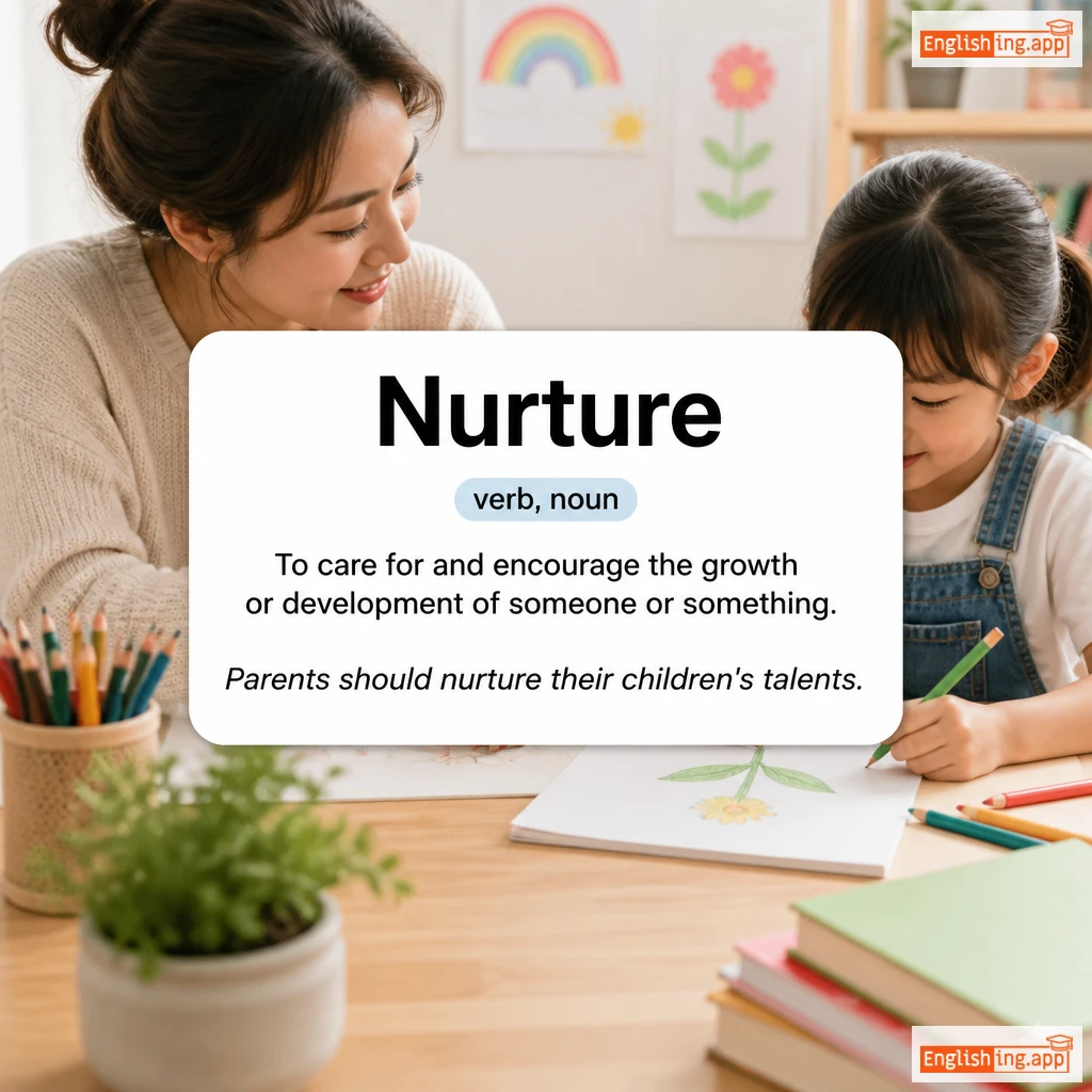 Nurture definition card — visual illustration of the meaning